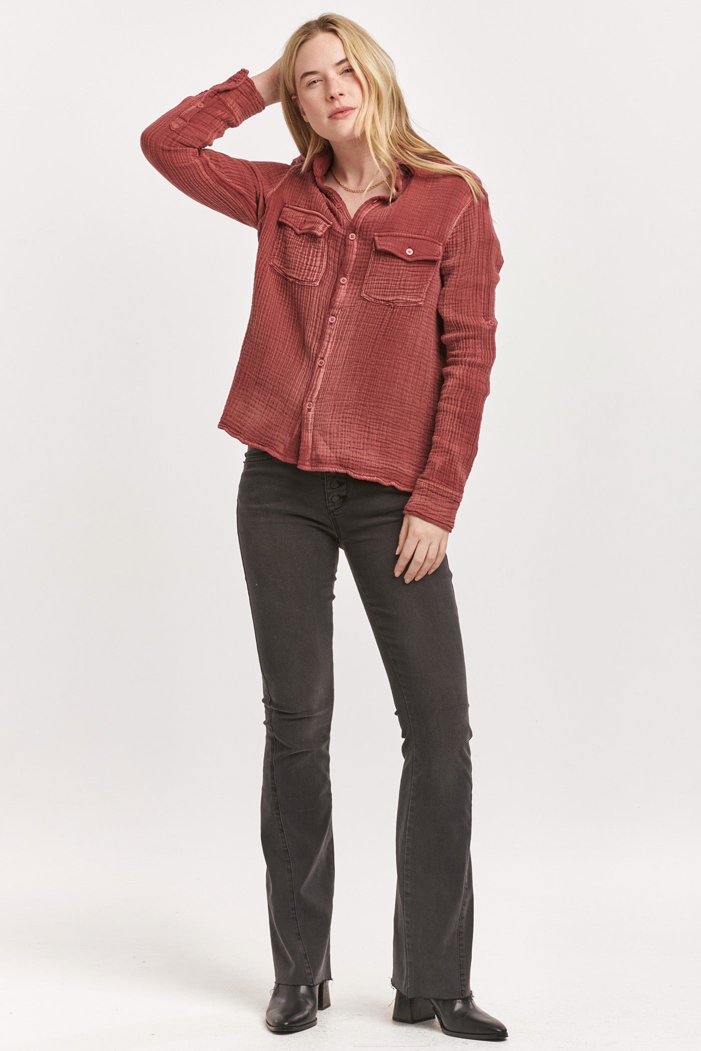 Star Gauze Plum Berry Western Shirt Pizzazz Beloit