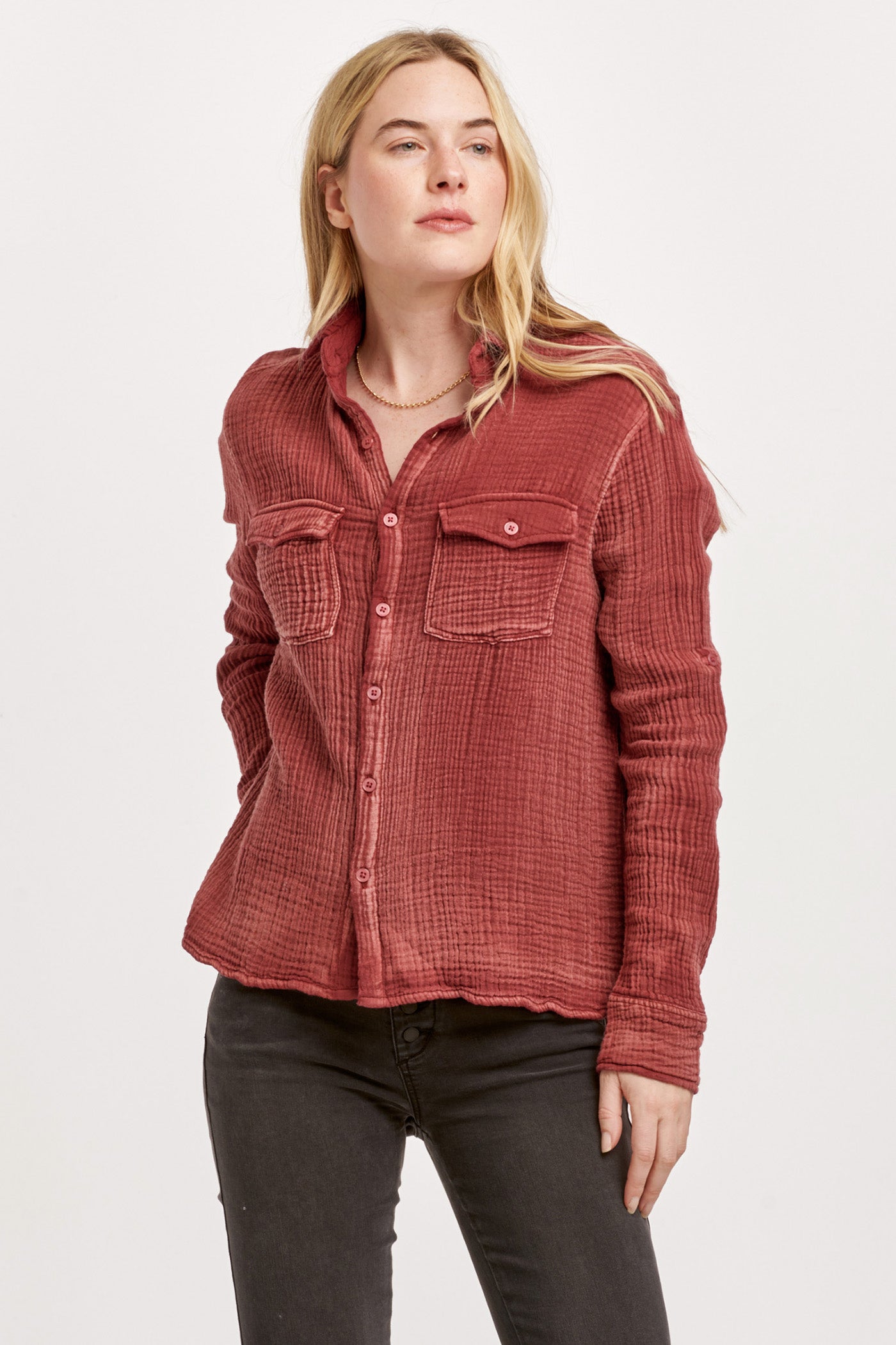 Star Gauze Plum Berry Western Shirt Pizzazz Beloit