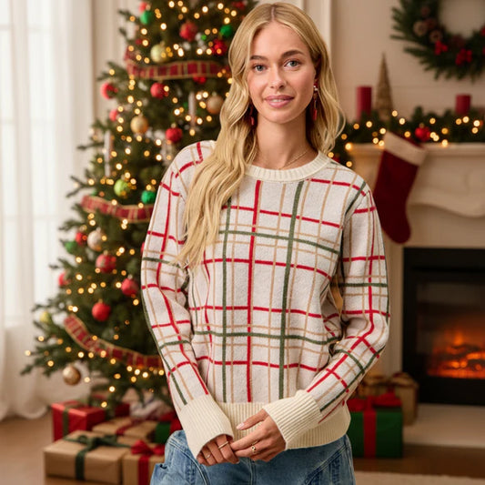 Merry & Bright Plaid Sweater