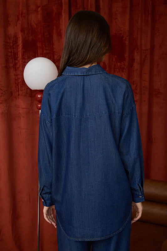 Studded & Stylish Denim Button Down