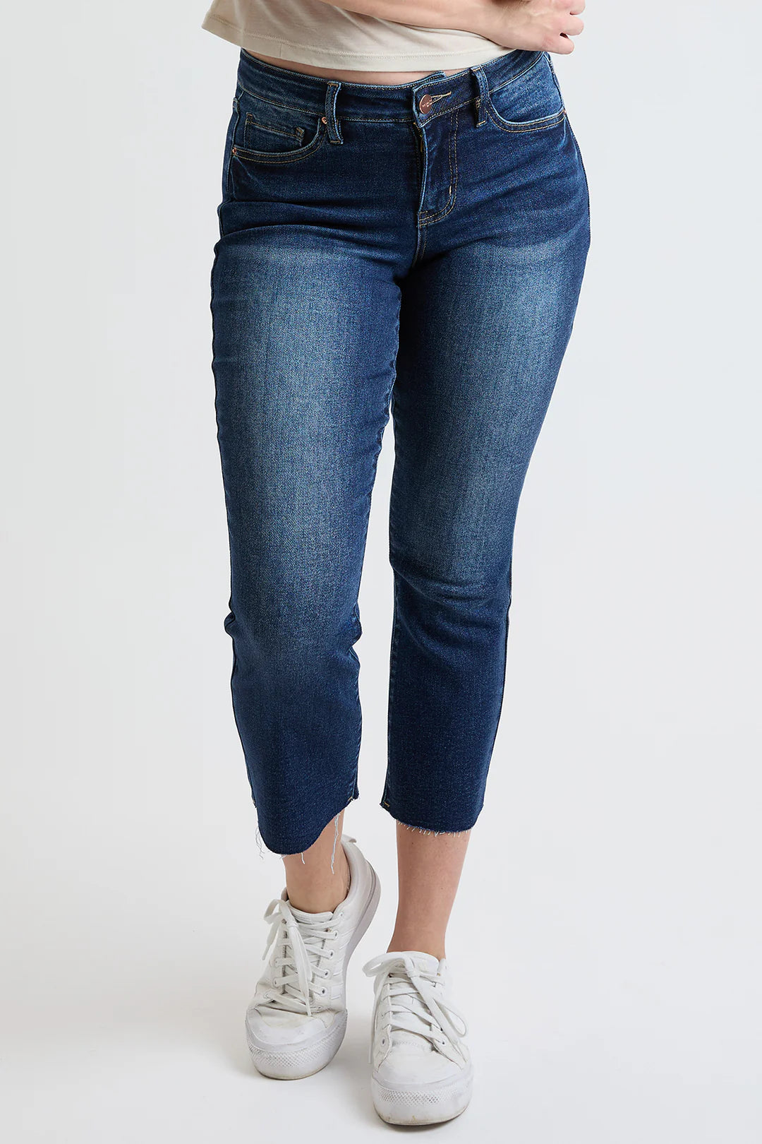 High Rise Premium Stretch Essential Capri Jeans