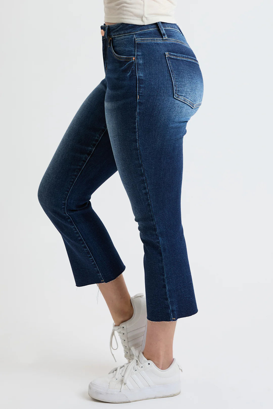 High Rise Premium Stretch Essential Capri Jeans