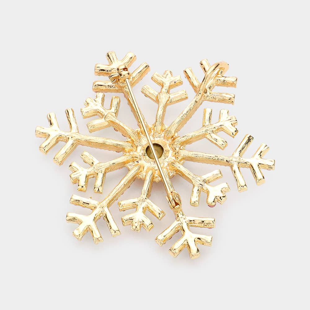 Crystal Pave Snowflake Pin Brooch / Pendant