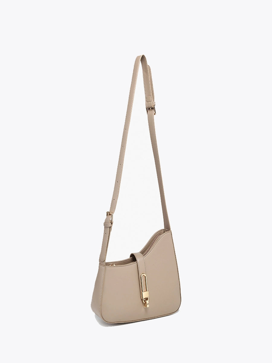 Lock Accent Havana Asymmetrical Shoulder Bag