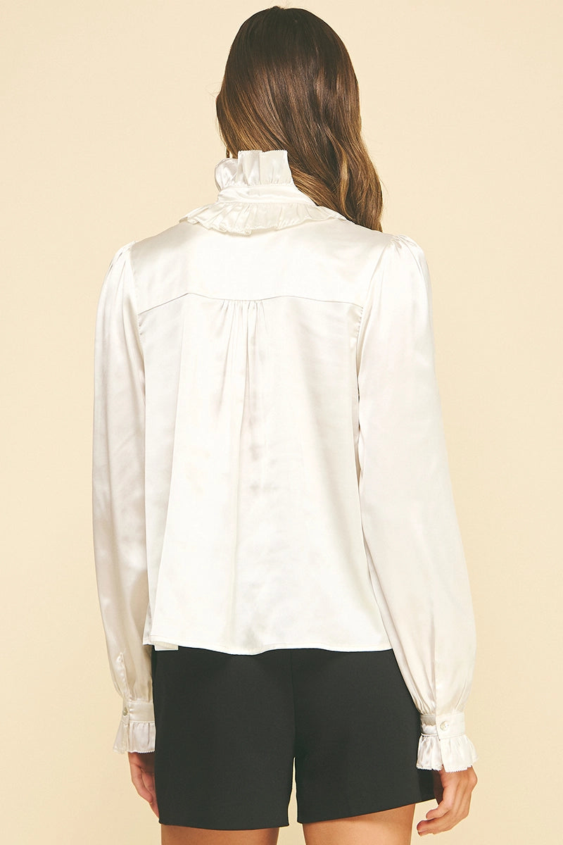 Silky Serenade Ruffle Shirt