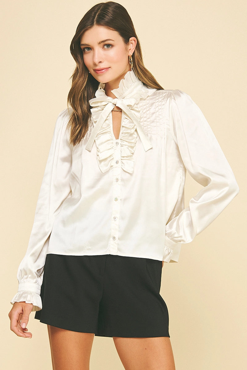 Silky Serenade Ruffle Shirt