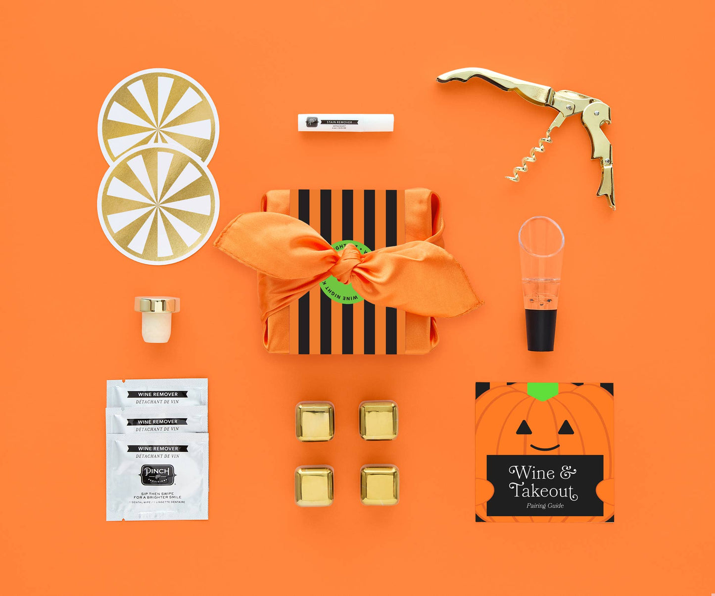 Gourd Vibes Only Wine Night Kit | Pumpkin Gift for Halloween