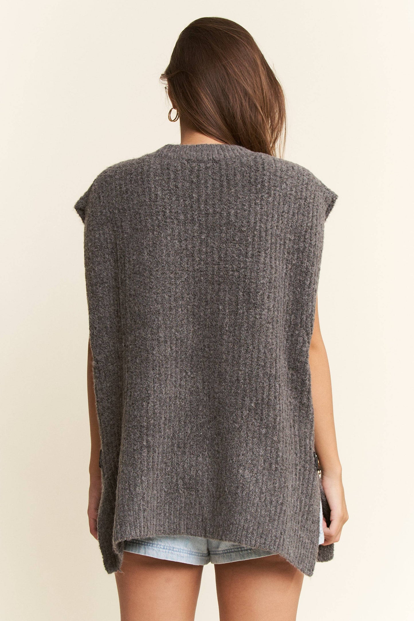 Buckle Up, Buttercup Oversized Sweater Vest