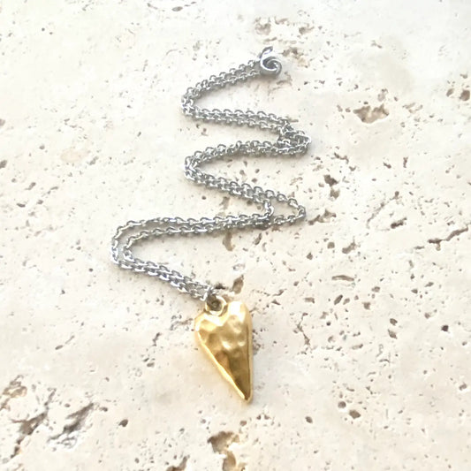 Little Hammered Heart Boutique Necklace