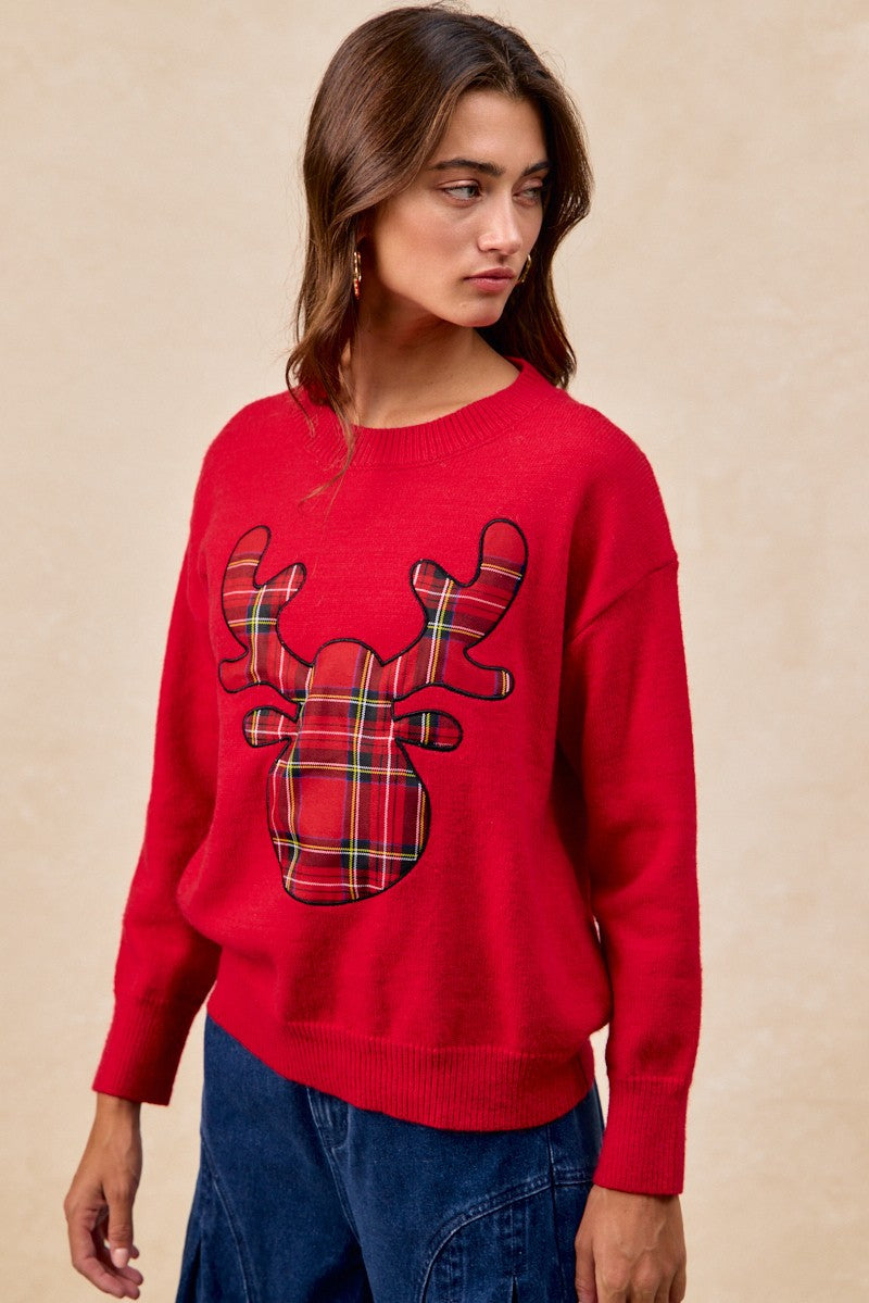 Reindeer Games Plaid Sweater
