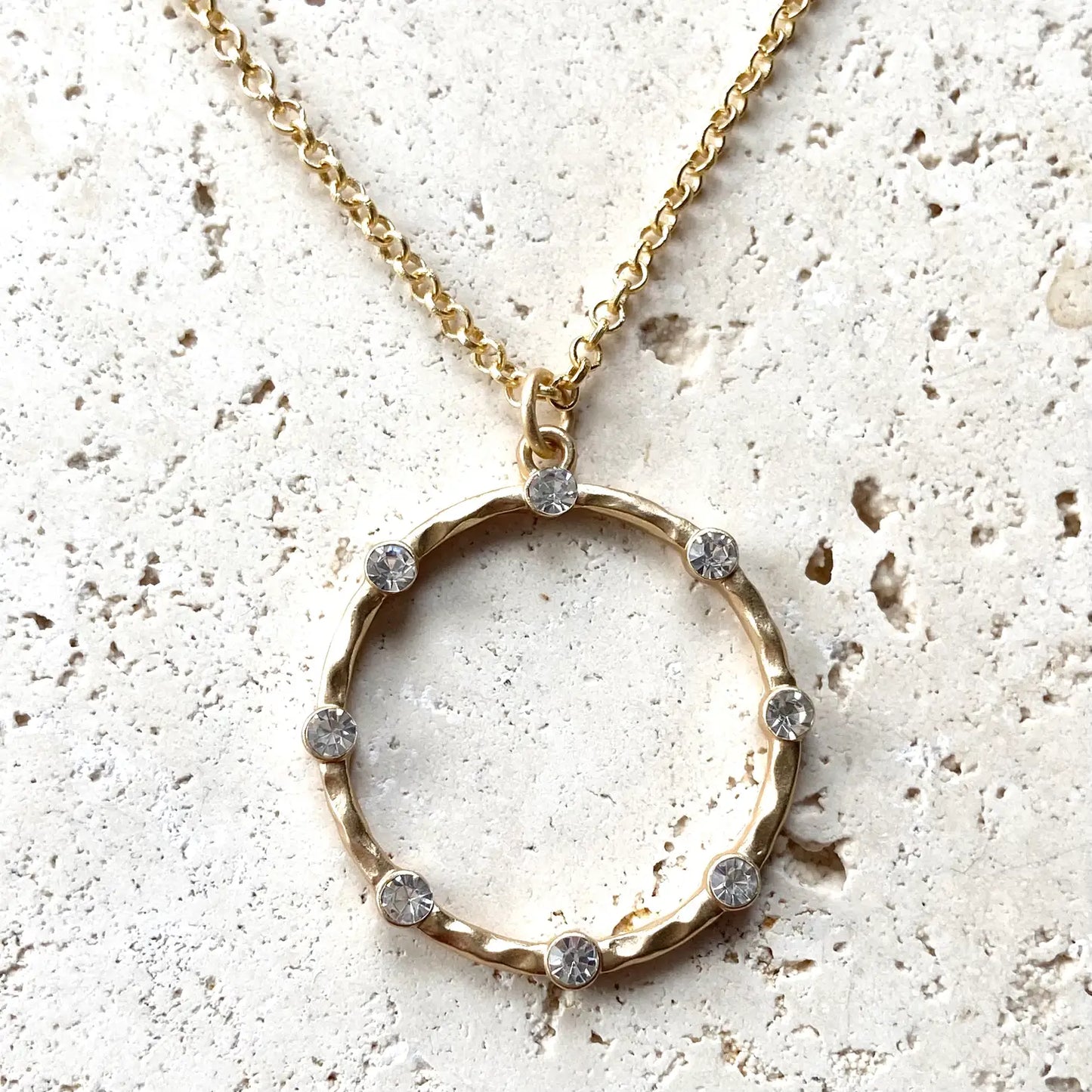 Simple Crystal Circle Necklace