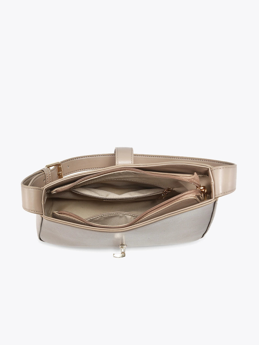 Lock Accent Havana Asymmetrical Shoulder Bag