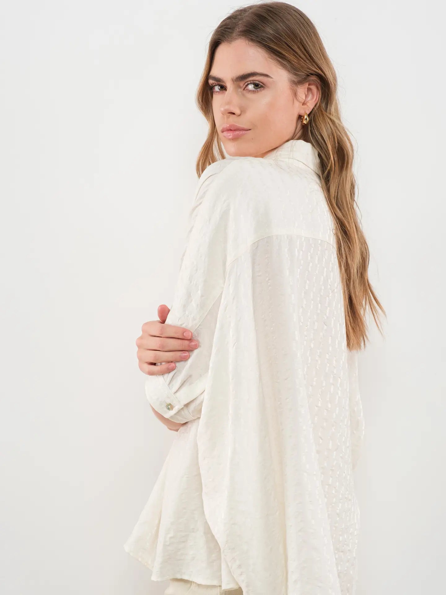 Cozy Vibes Oversized Textured Shirt
