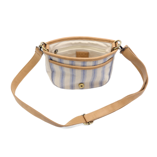 Pencil Stripe Canvas Saddle Bag