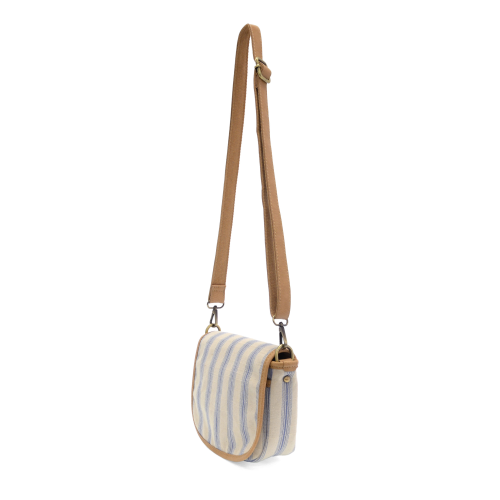 Pencil Stripe Canvas Saddle Bag