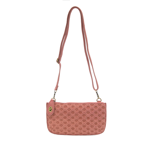 Lattice Woven Mini Crossbody Wristlet Clutch