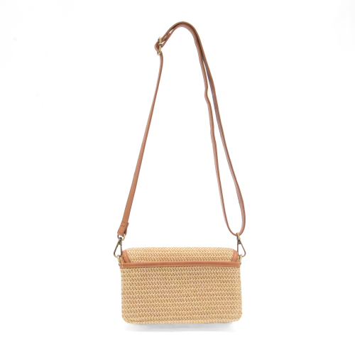 Straw Bonnie Mini Organizer Bamboo Turnlock Crossbody