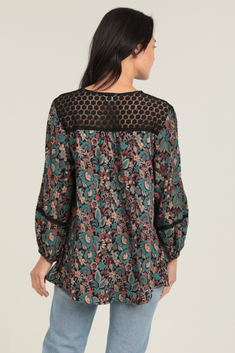 Wanderlust Lace Trim Blouse