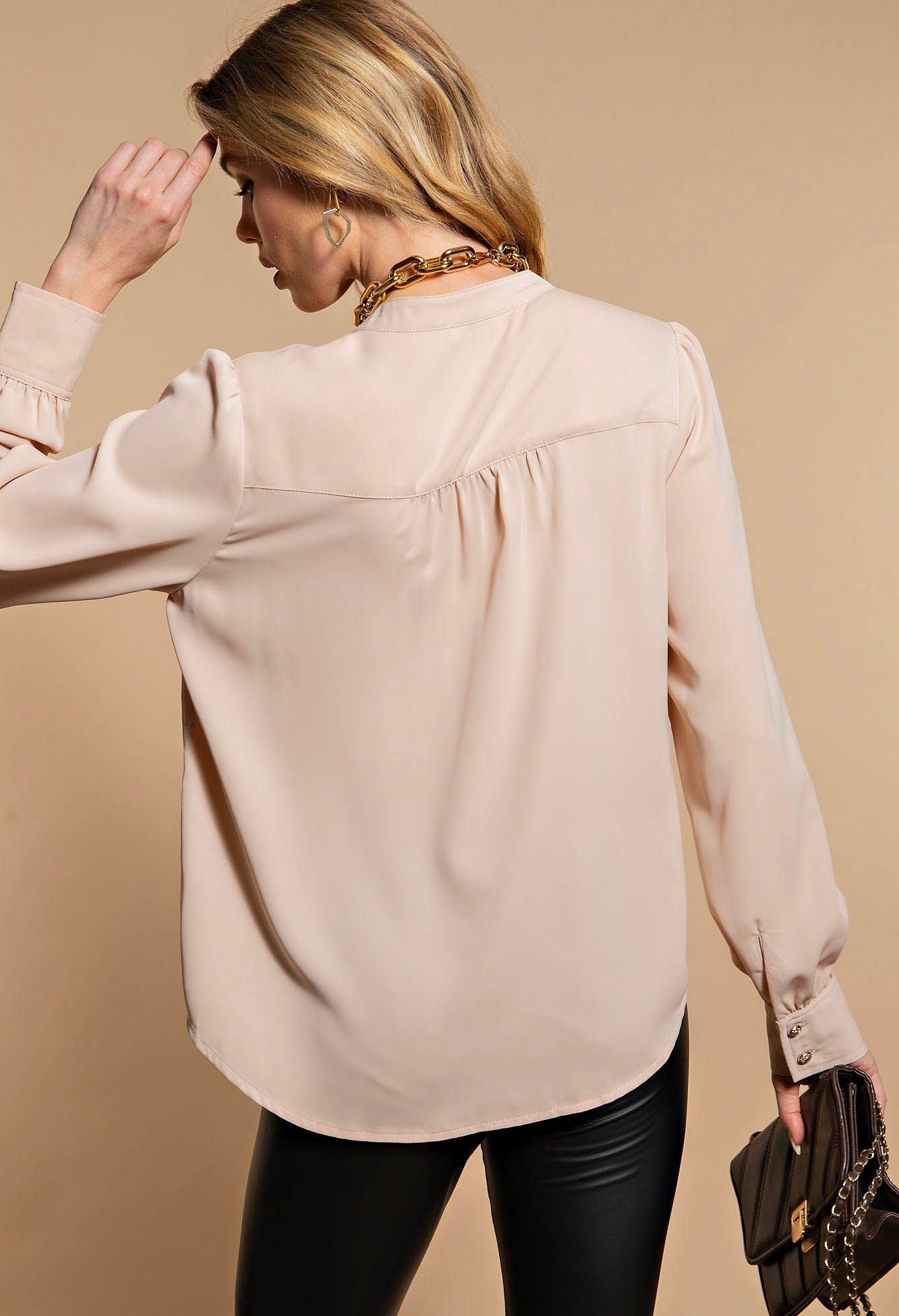 Silky Semi Sheer Button Up Top