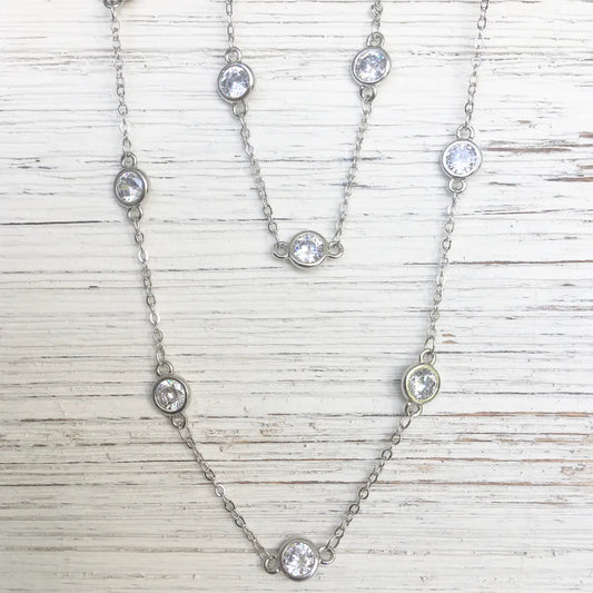 Silver and Crystal Necklace Boutique