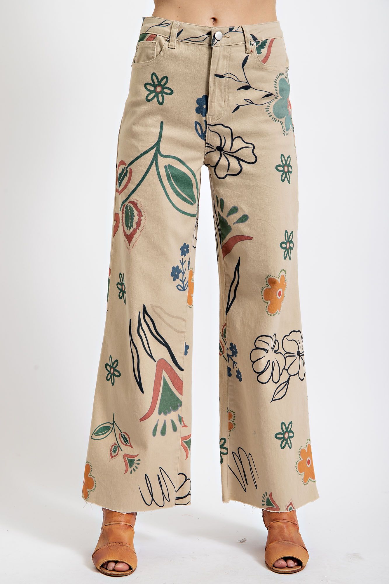 Trendy Washed Out Wide Leg Pants