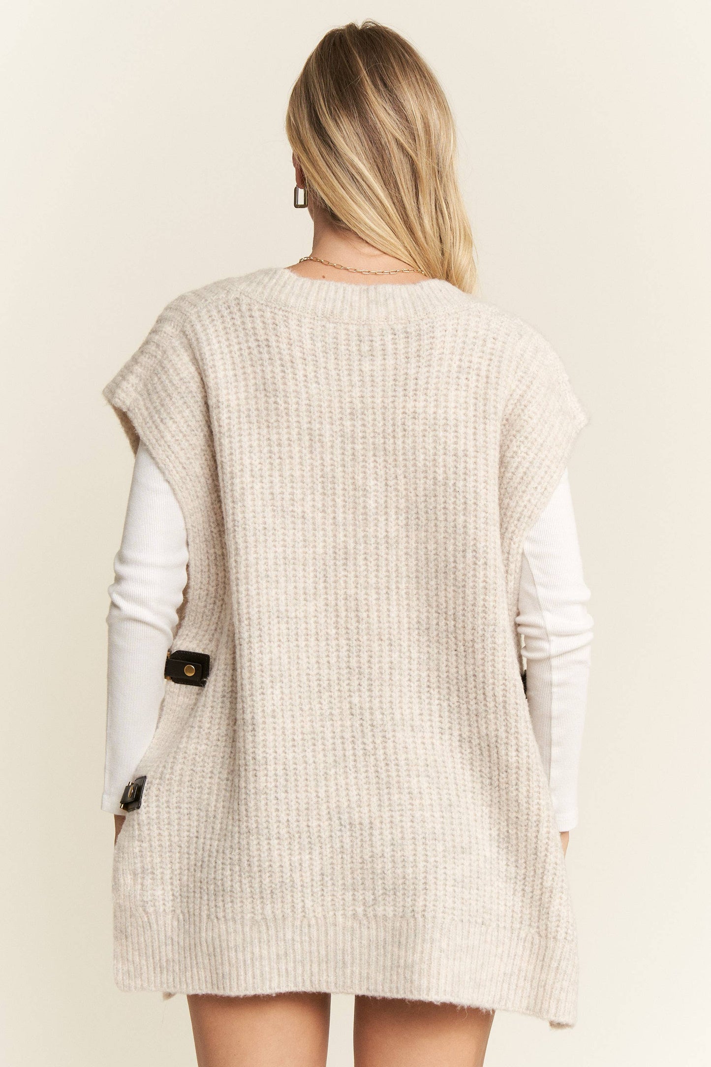 Buckle Up, Buttercup Oversized Sweater Vest