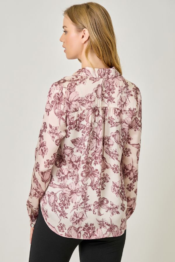 Satin & Sweet Tie Front Blouse
