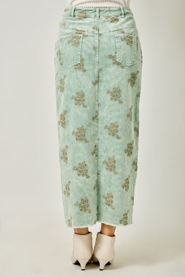 Stitched in Style Corduroy Skirt