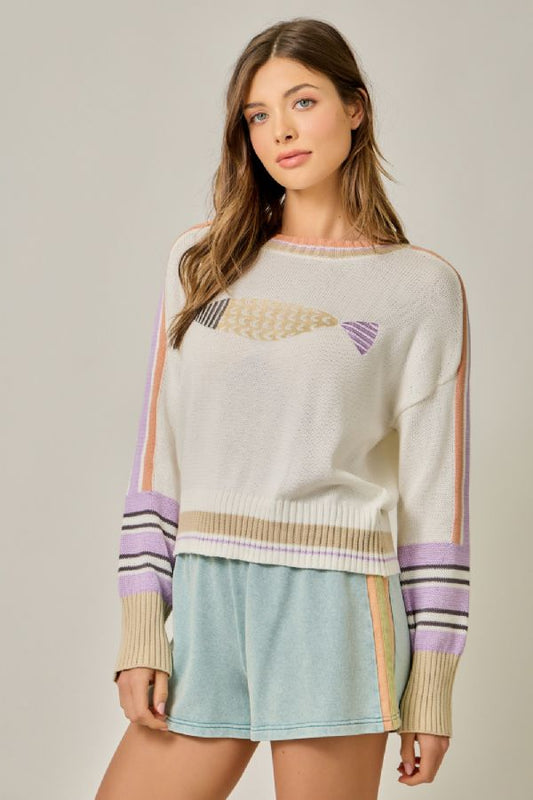 Catch of the Day Color Block Sweater