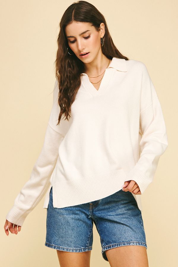 Effortless Charm Collared Sweater