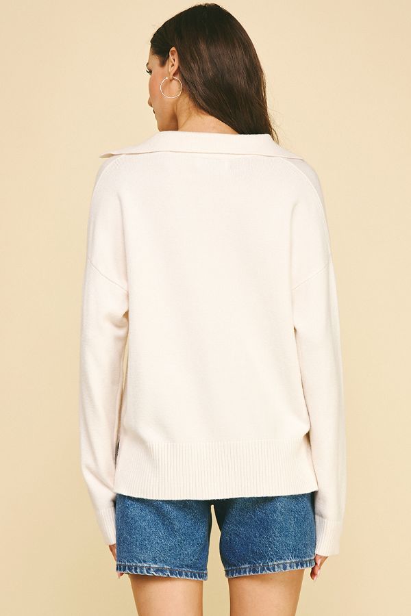 Effortless Charm Collared Sweater