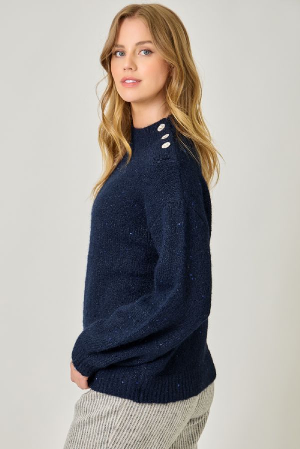Shimmer & Shine Mock Neck Sweater