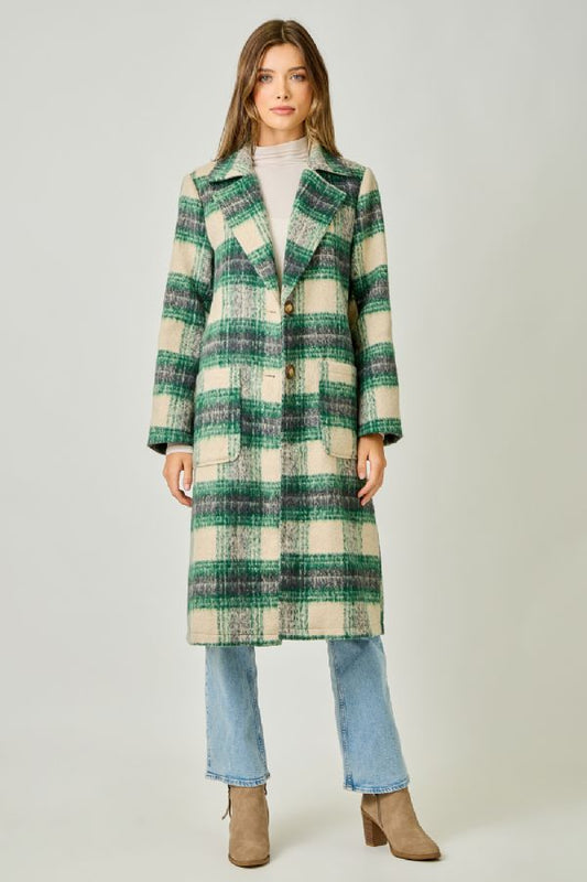 City Stroll Plaid Long Coat