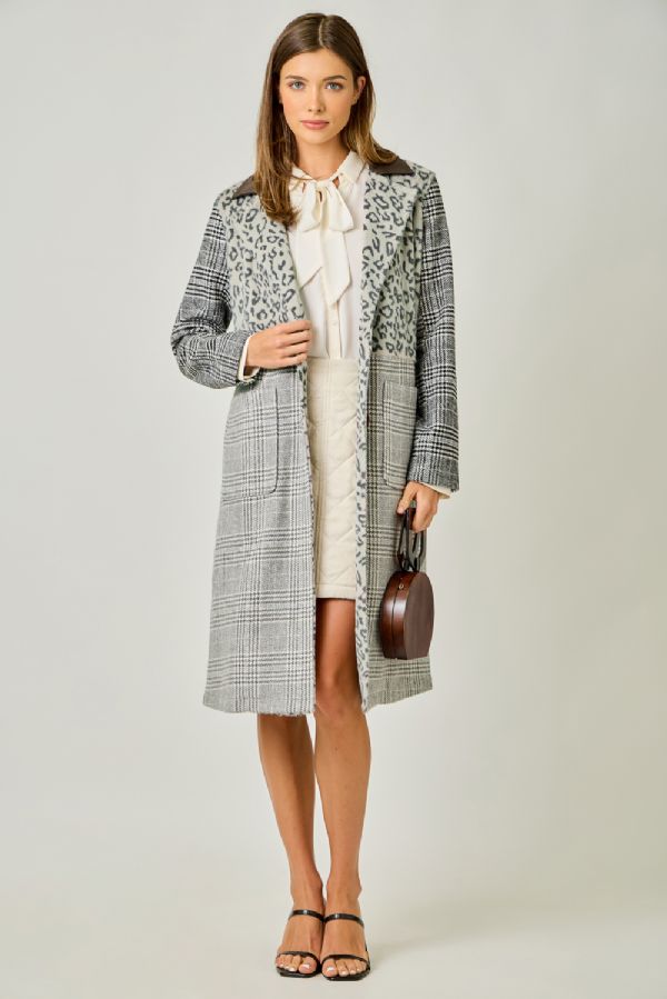 Wildly Chic Mixed Media Coat
