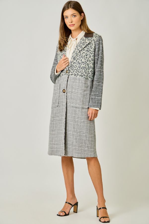 Wildly Chic Mixed Media Coat