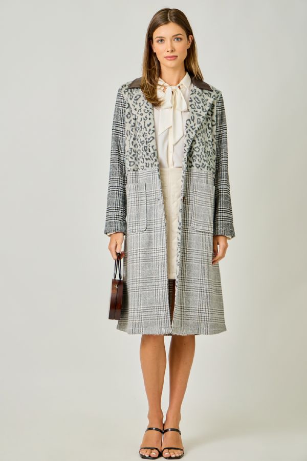 Wildly Chic Mixed Media Coat