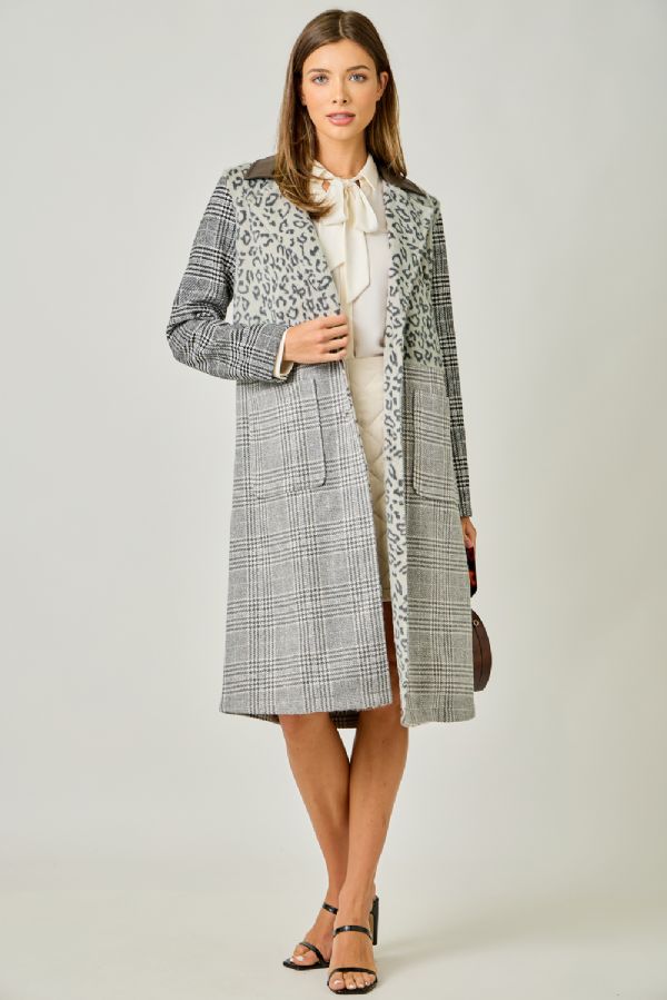 Wildly Chic Mixed Media Coat
