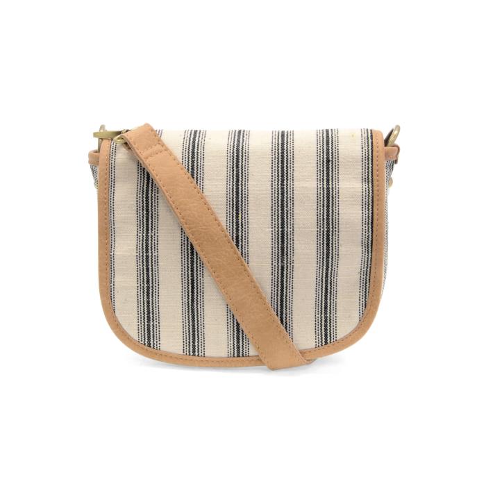 Pencil Stripe Canvas Saddle Bag