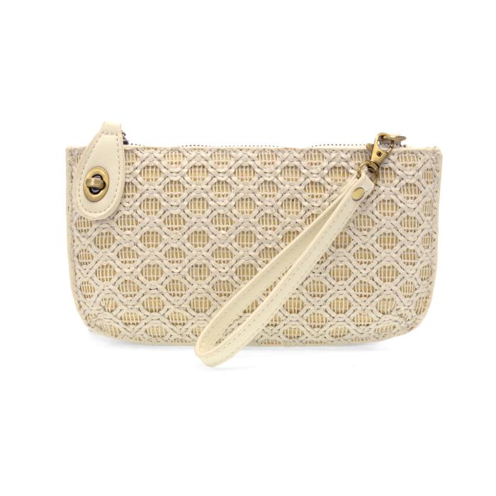 Lattice Woven Mini Crossbody Wristlet Clutch