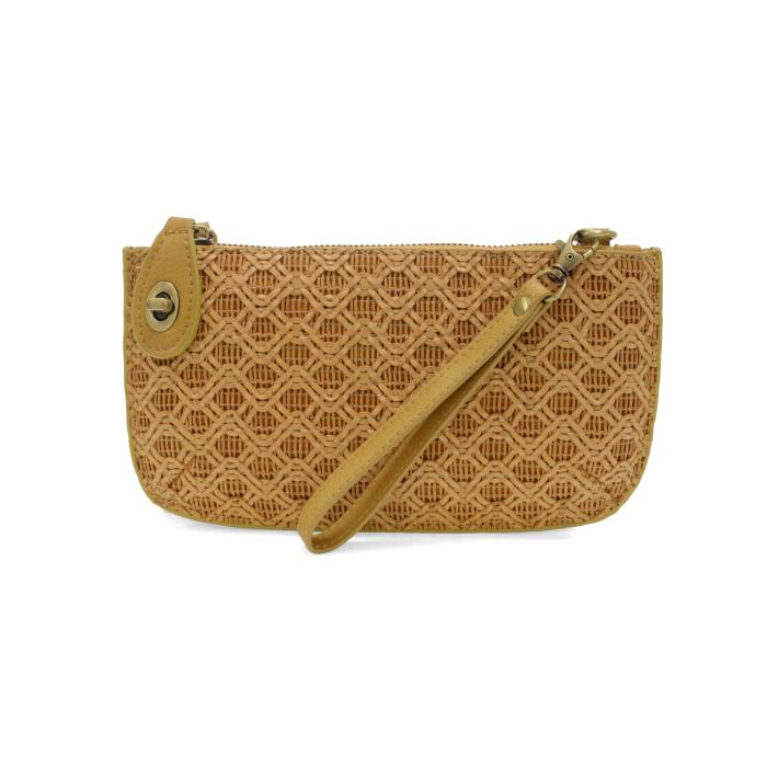 Lattice Woven Mini Crossbody Wristlet Clutch