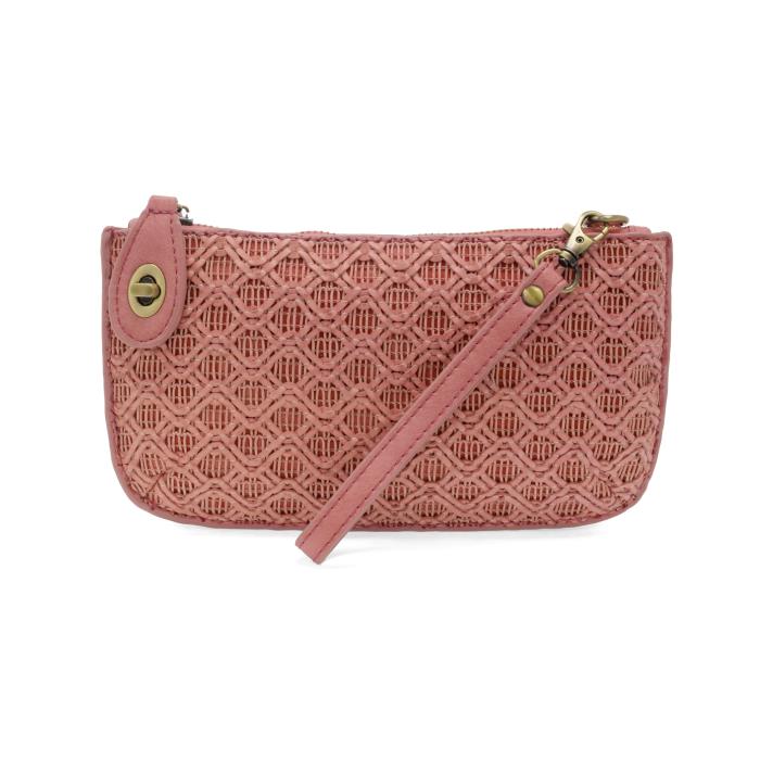 Lattice Woven Mini Crossbody Wristlet Clutch