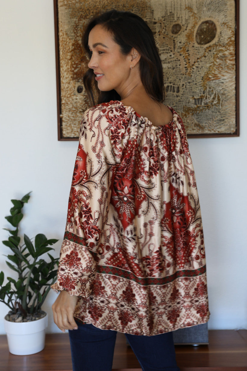 Boho Bloom Silky Blouse