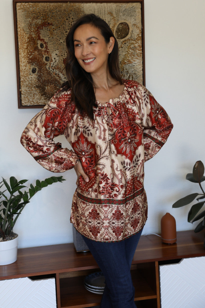 Boho Bloom Silky Blouse
