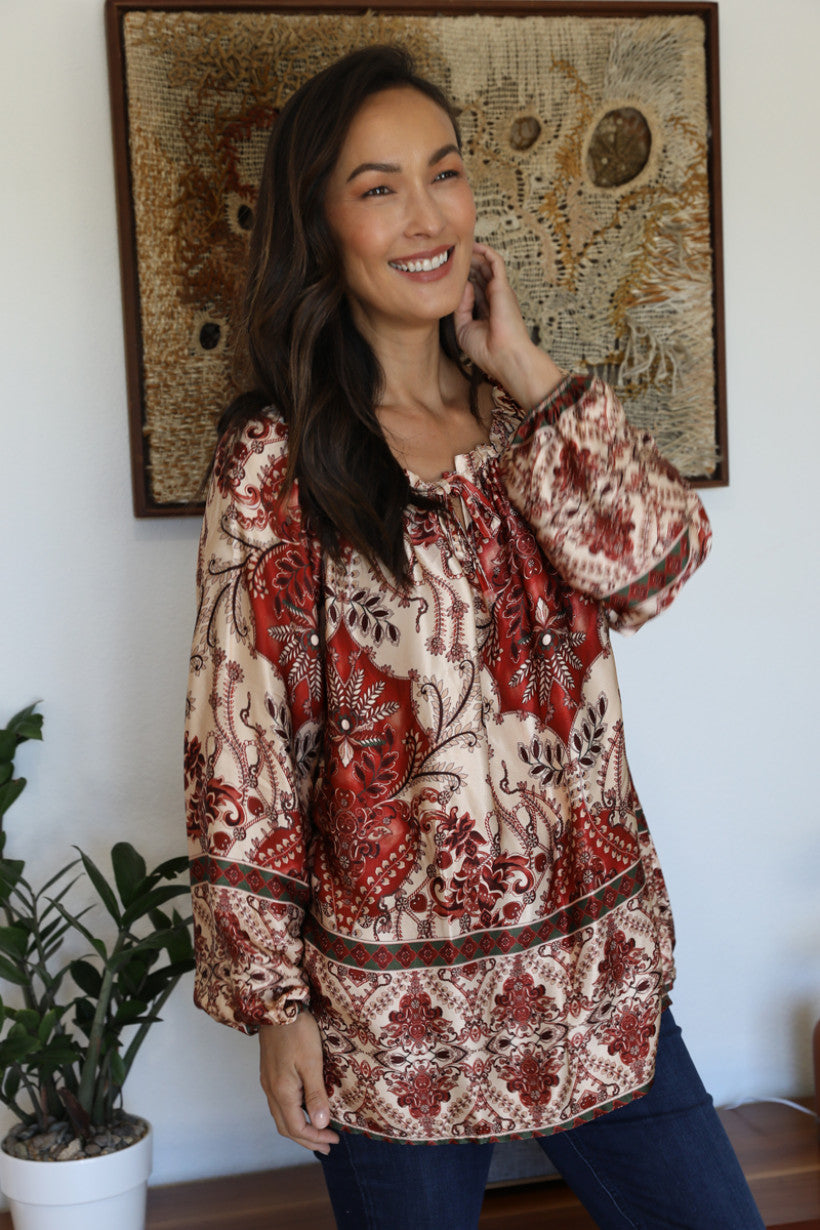 Boho Bloom Silky Blouse