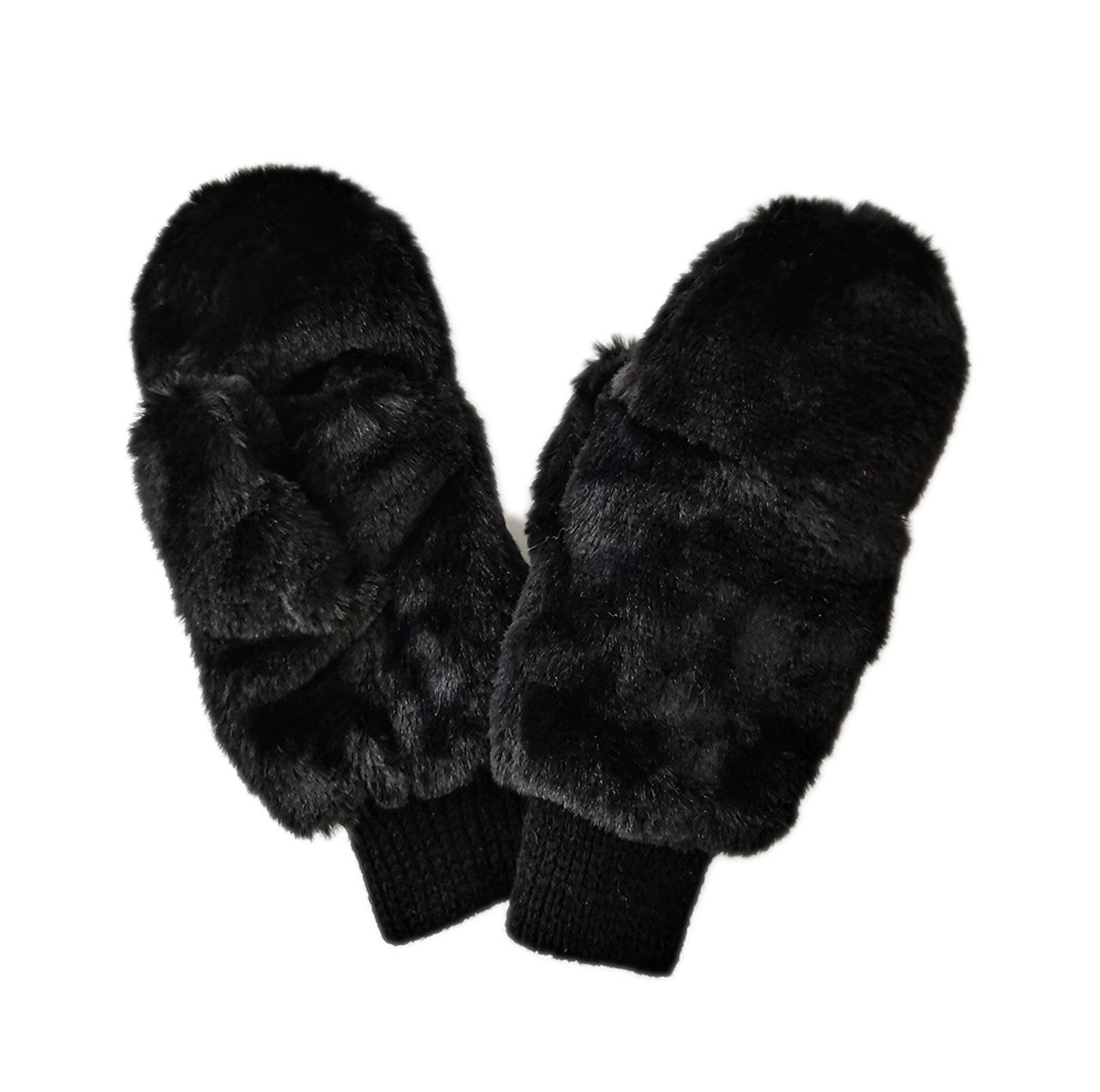 Faux Fur Pop-Top Mittens