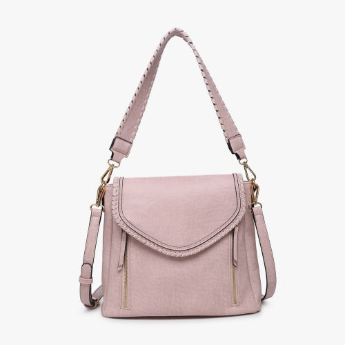 Lorelei Double Zip Whipstitch Trim Crossbody Bag