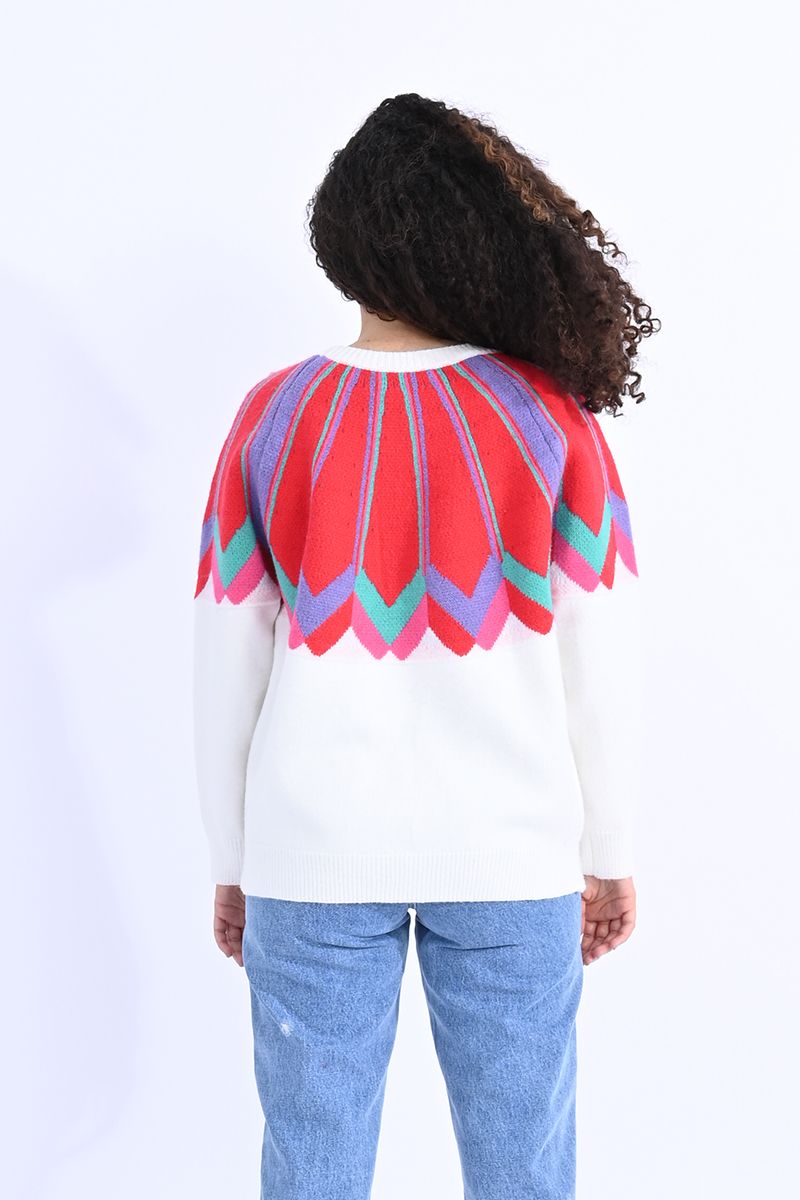 Raglan Sleeve Color Burst Sweater