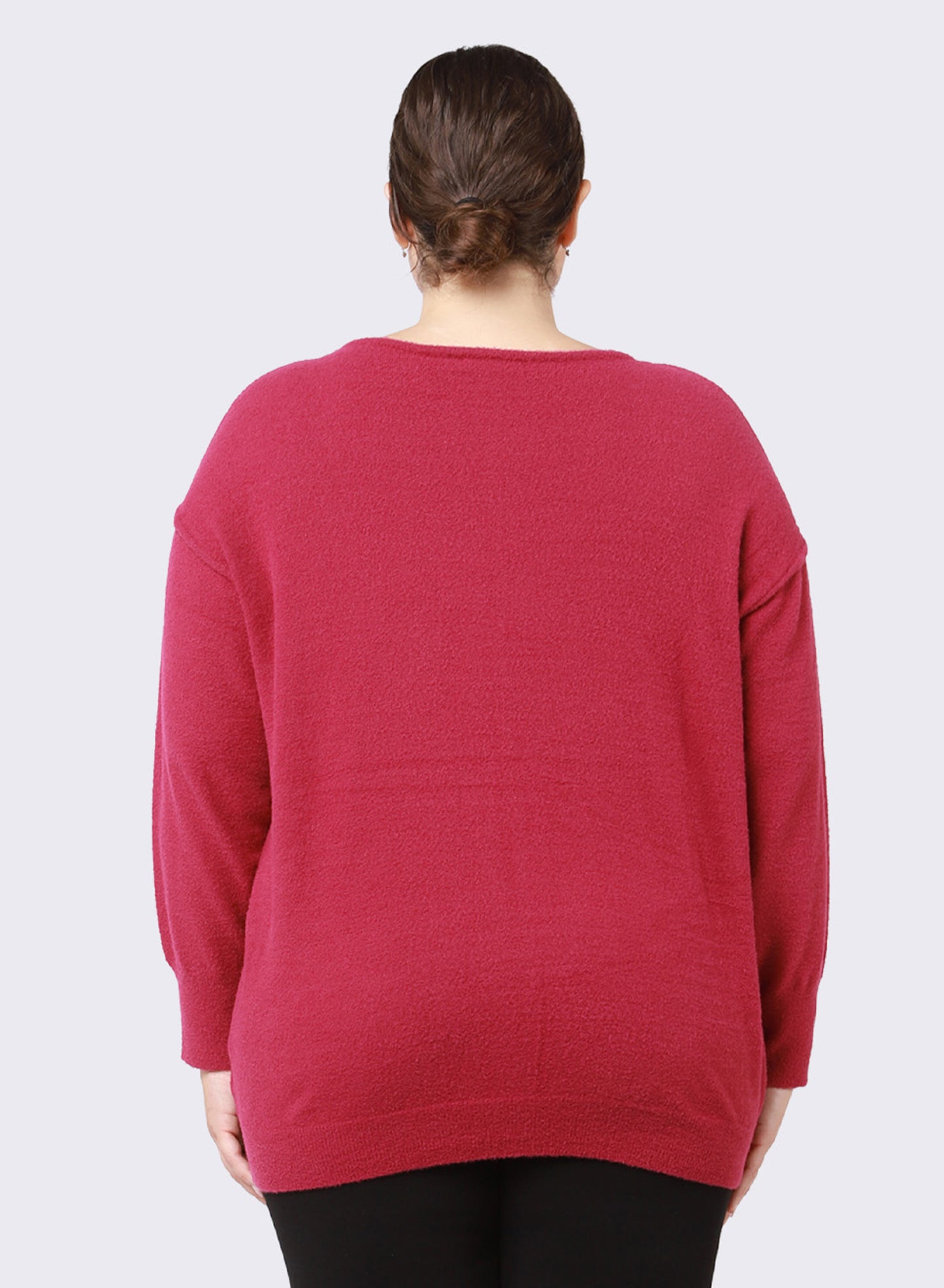 Berry Bright Ultra Soft V-Neck Sweater