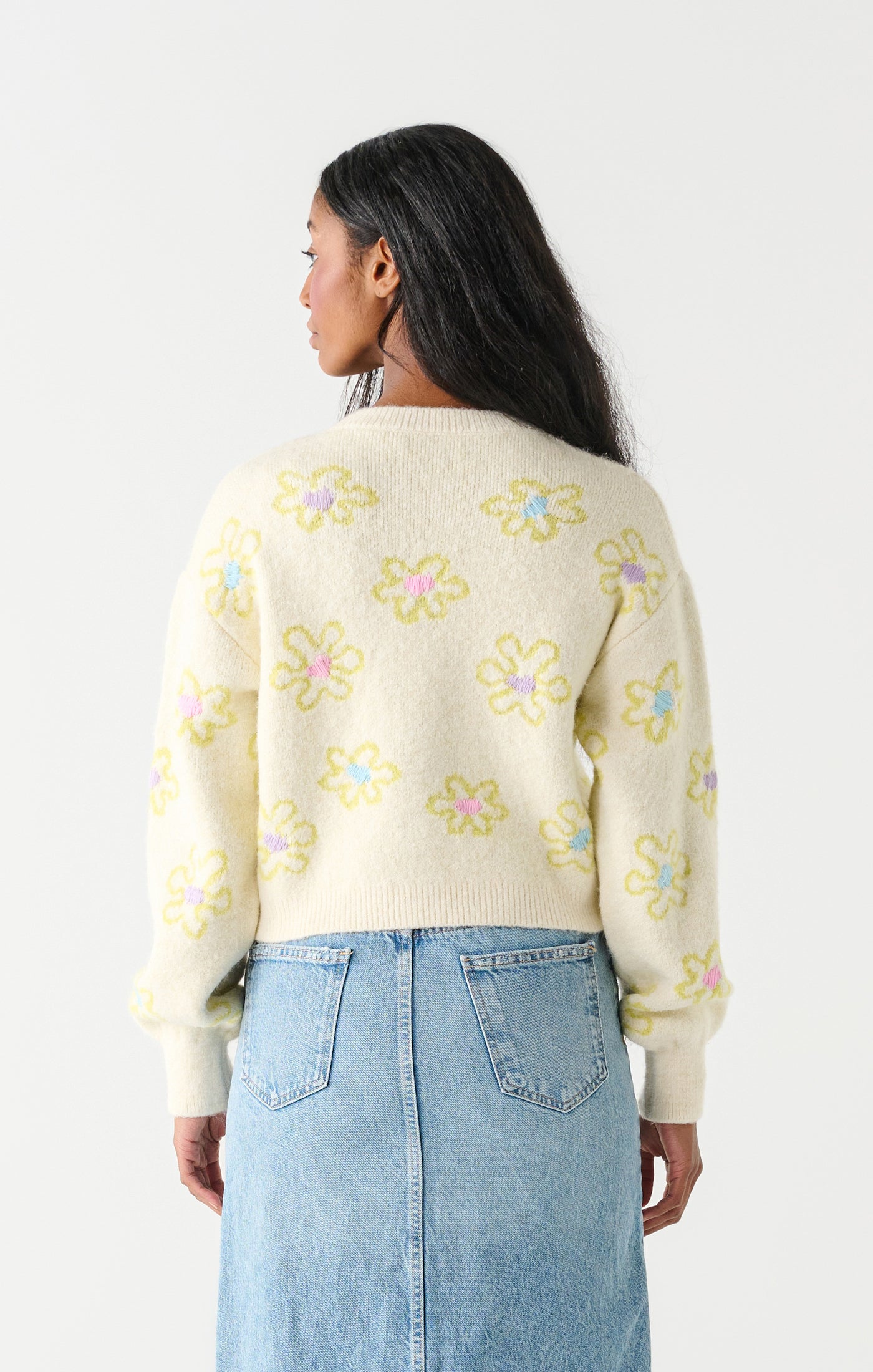 Lime Floral Embroidered Cardigan