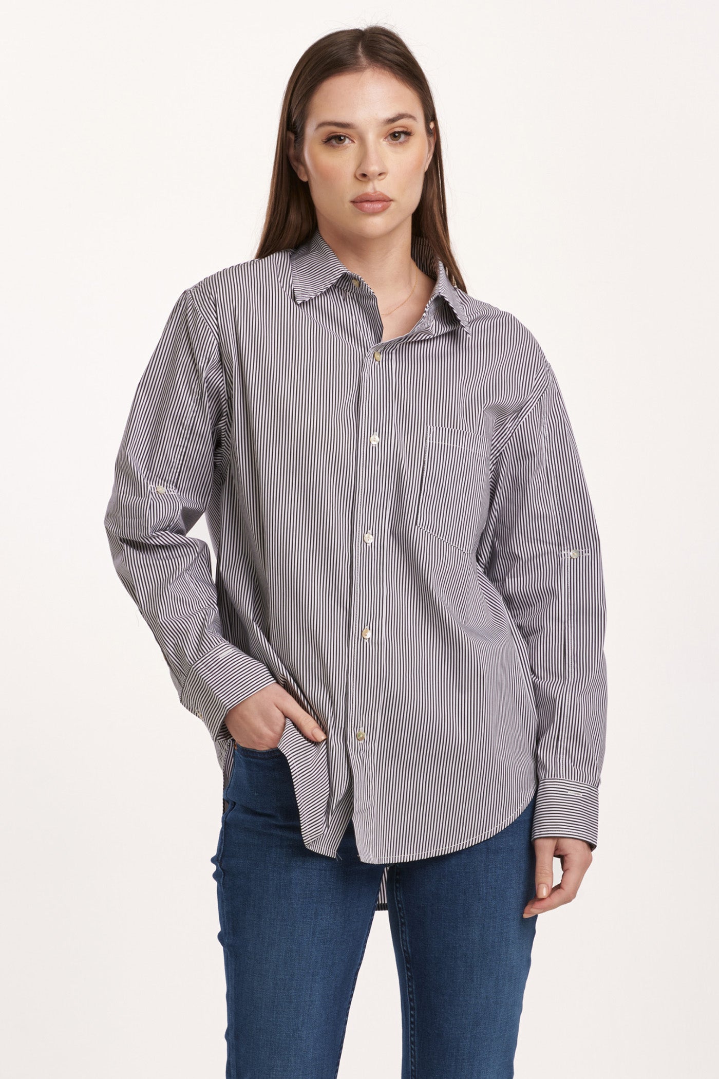 Lola Oversized Button Up Stripe Shirt